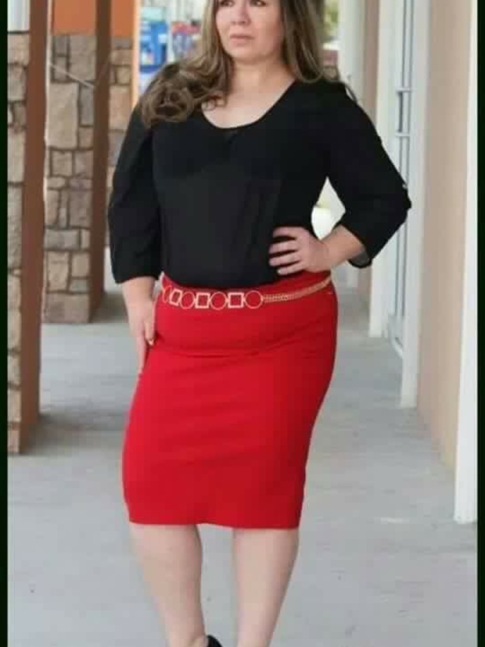 Tailored Red Pencil Skirt with Sleek Fit